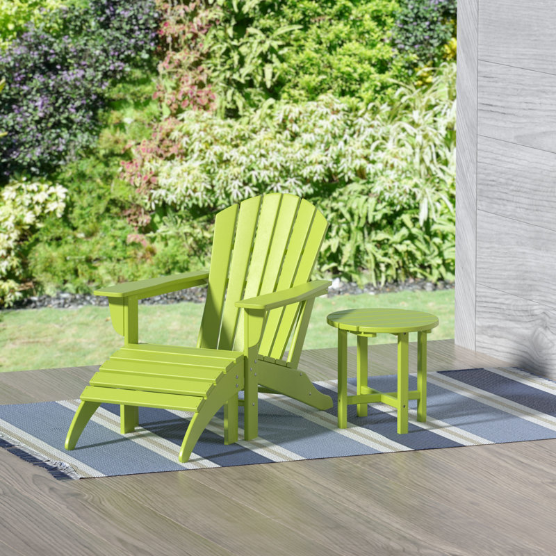 Altura Foldable Outdoor Adirondack Chair, Lemon