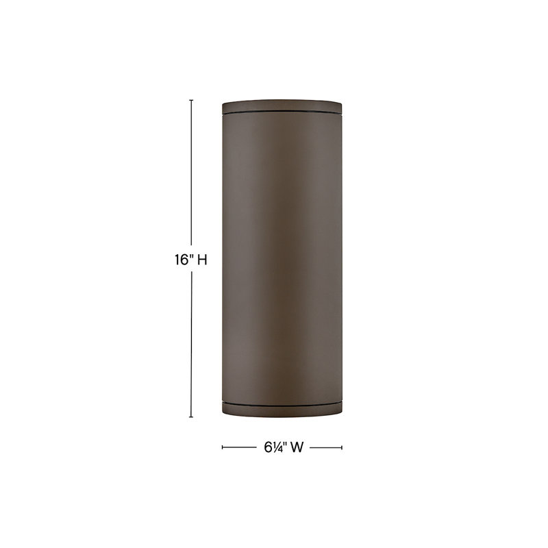 Hinkley Silo Down Light Wall Mount Lantern, Architectural Bronze