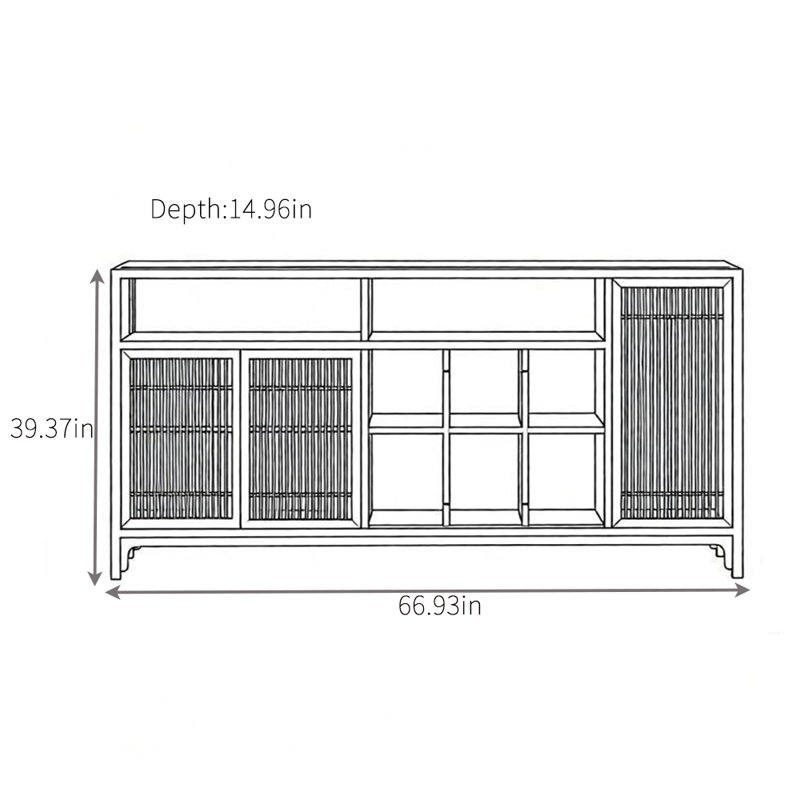 All-Solid Wood Retro-Style Sideboard