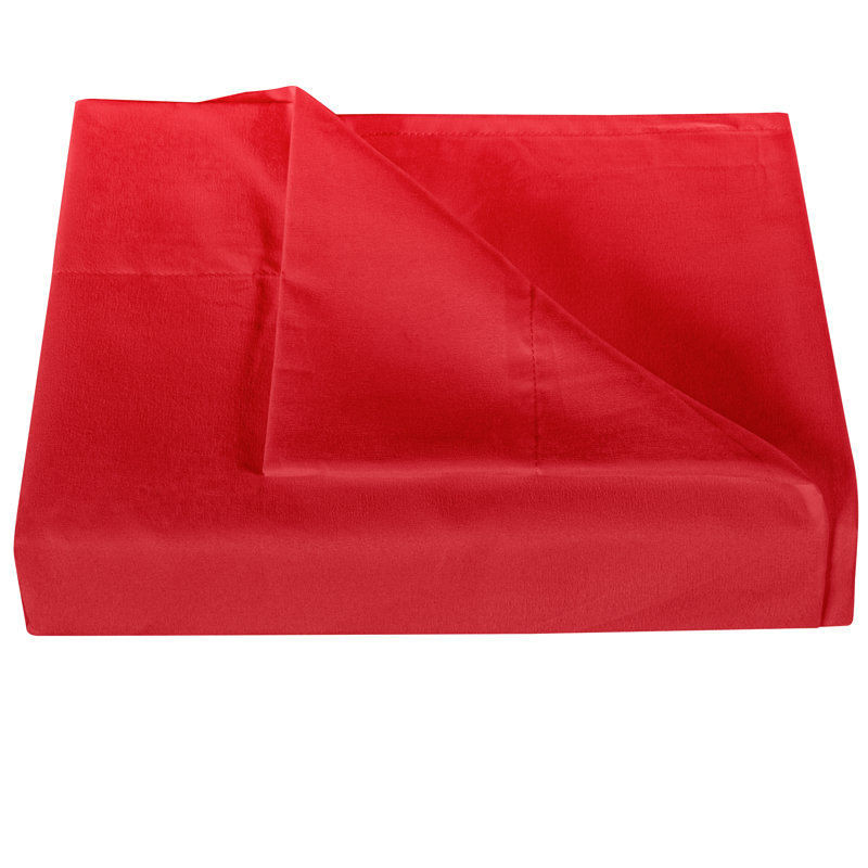 Drap plat en microfibre , Rouge, Drap plat de taille très grand