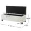 Banc repose-pieds avec rangement, surface bouclée, pieds en bois d'hévéa-225605634