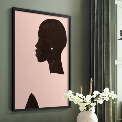 Pink Silhouette I Framed Print - Solid Wood