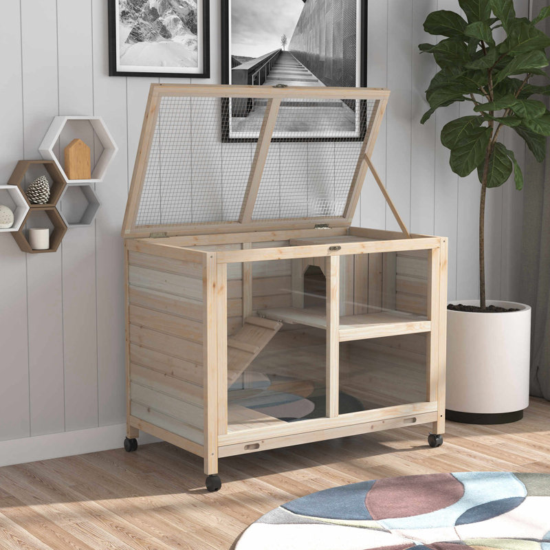 Remise en bois naturel avec roulettes - imperméable, compacte, pour les petites pièces