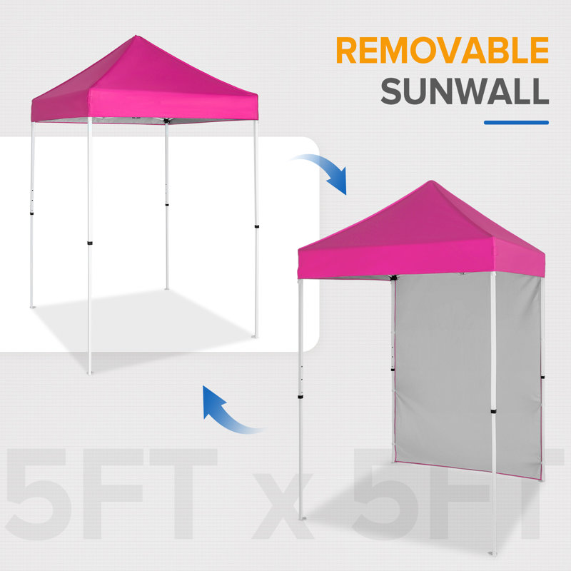 Pink Outdoor Portable Canopy Tent with Removable Sunwall