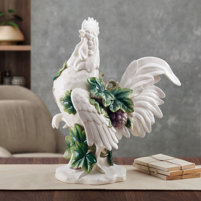 Fitz and Floyd Sicily Green Rooster Figurine
