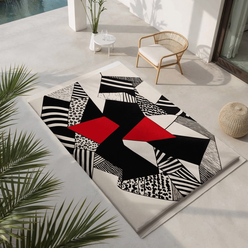 Obsidian Harmony Indoor And Outdoor Area Rug, Rectangle 5' x 7'