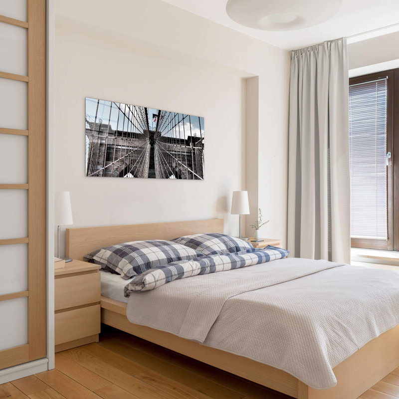 Brooklyn Bridge Geometric by Art Studio 50cm H x 100cm W High Quality Print on Frameless Panel, Lightweight, Ready to Hang