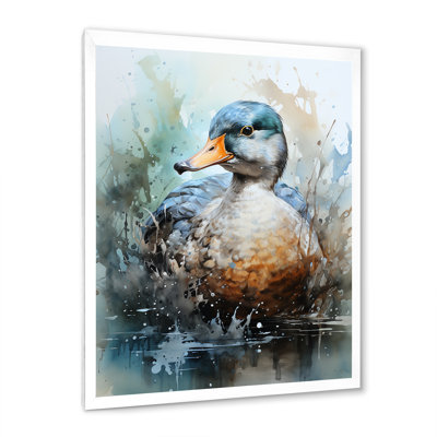 Canard bleu au bord du lac