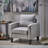 Ballentine Mid-Century Modern Accent Chair with Channel Stitching and Rubberwood Legs-1622894880
