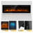 Electric Fireplace Recessed And Wall Mounted, Fireplace Heater With Touch Screen And Remote Control, Adjustable Flame Color, 750w/1500w-3671307-3671301