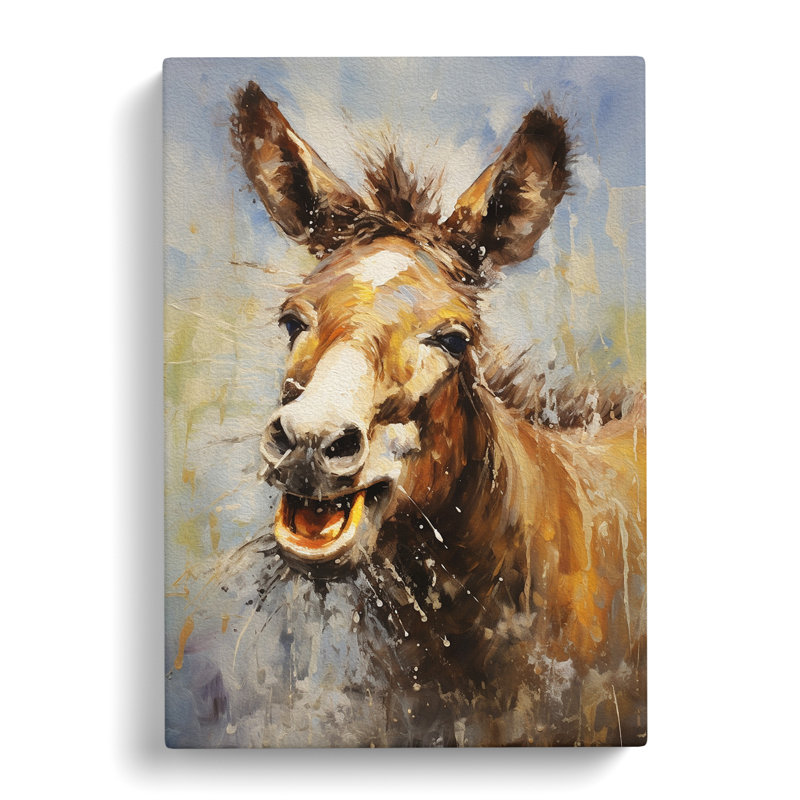 Donkey Gestural No.2 - Wrapped Canvas, 50cm H x 35cm W x 3cm D