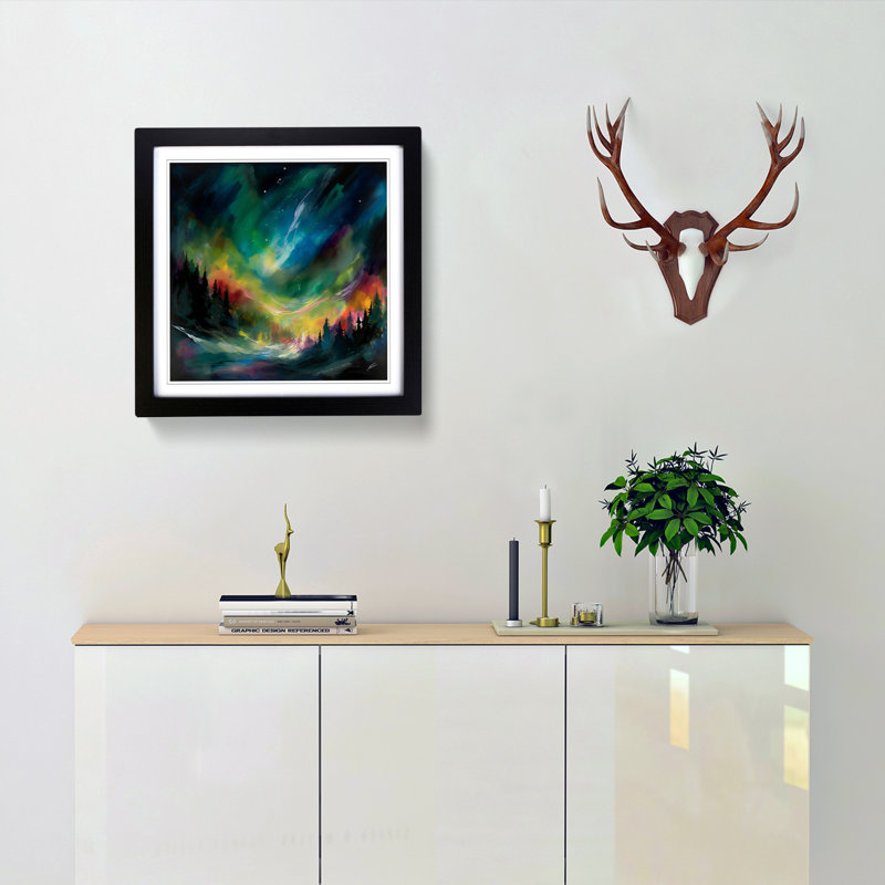 Northern Lights No.1 - Framed Print, Black
