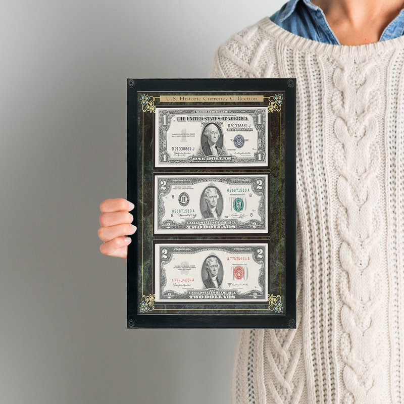 Historic U.S. Currency Collection in Acrylic Frame