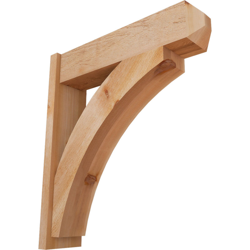 Thorton Craftsman Rustic Wood Outlooker,  32" D x 36" H , 8" W Western Red Cedar (Rough Sawn)