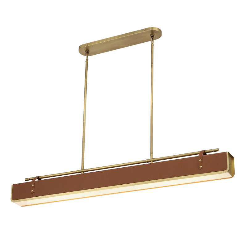 1 - Light LED Pendant, Vintage Brass, Brown