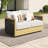 Bludov 2-Person Natural Wood Grain Aluminum Hand-Woven Rope Patio Loveseat With Beige Cushions