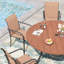 Ensemble de salle à manger de patio 6 personnes avec chaises empilables PVC-coated polyester-1701220196
