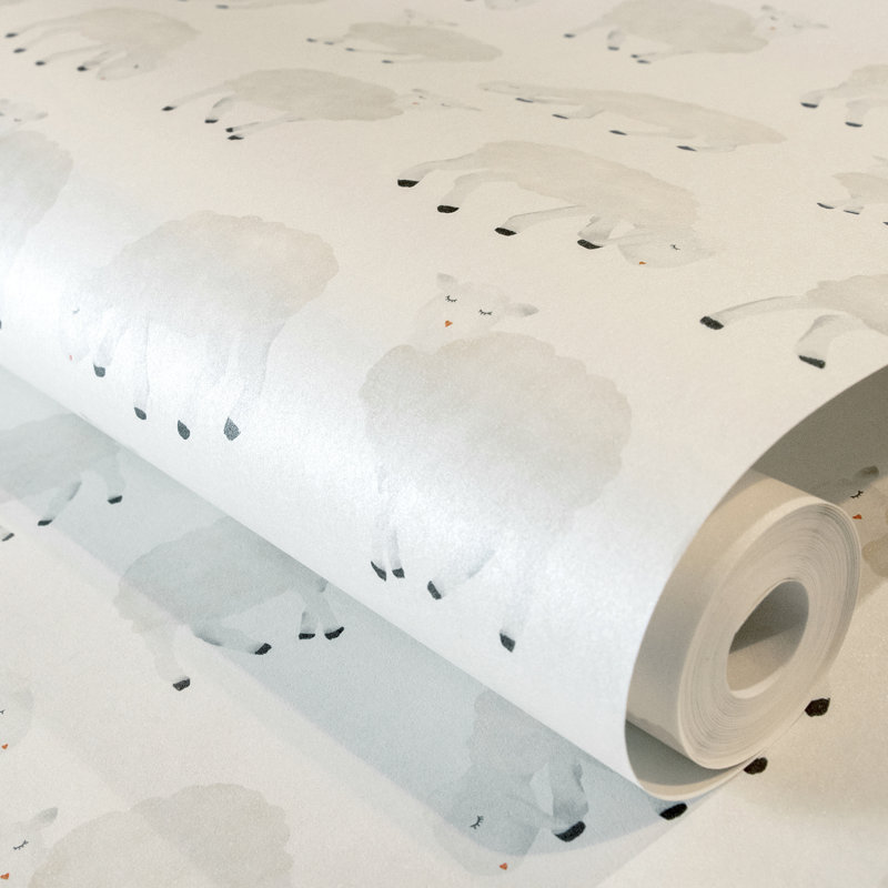 Detlef Smooth Glitter Sweet Sheep 10.05m x 53cm Wallpaper Roll, White