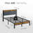 Full Size Platform Bed Frame with Storage Headboard & Integrated Charging Station-1030543746