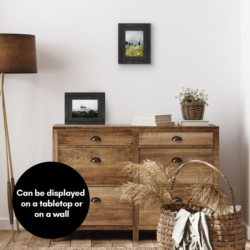 Charcoal Black 5x7 Distressed Wood Picture Frame