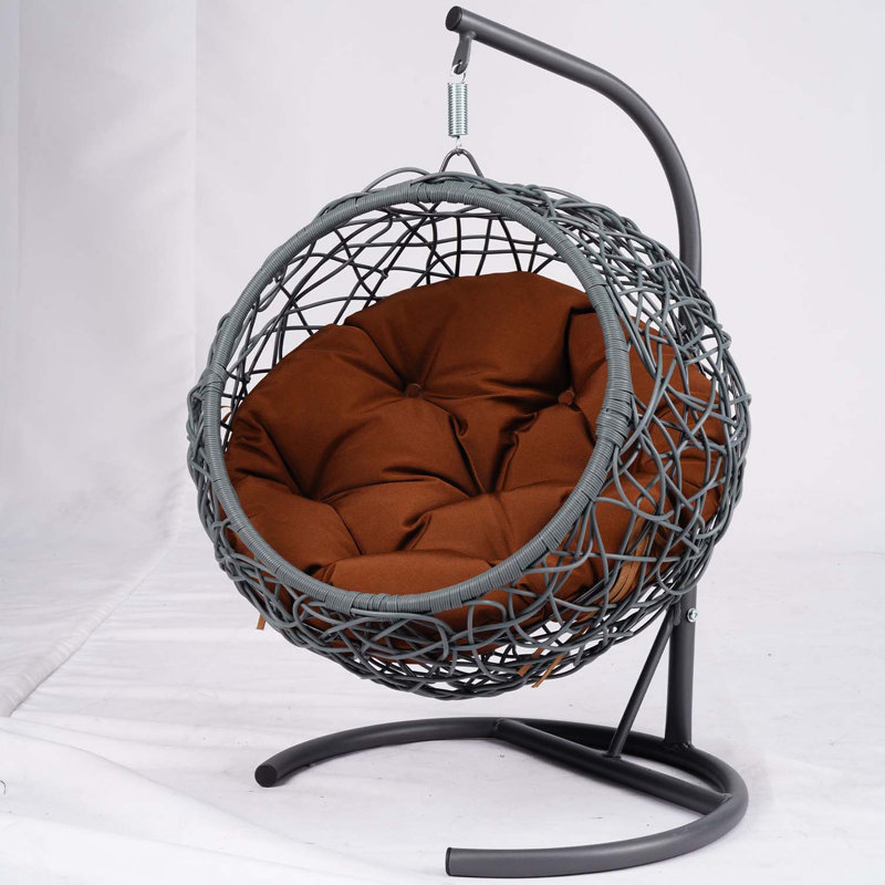 Balancelle pour chat avec support, fauteuil pour chat en osier de rotin, Brun