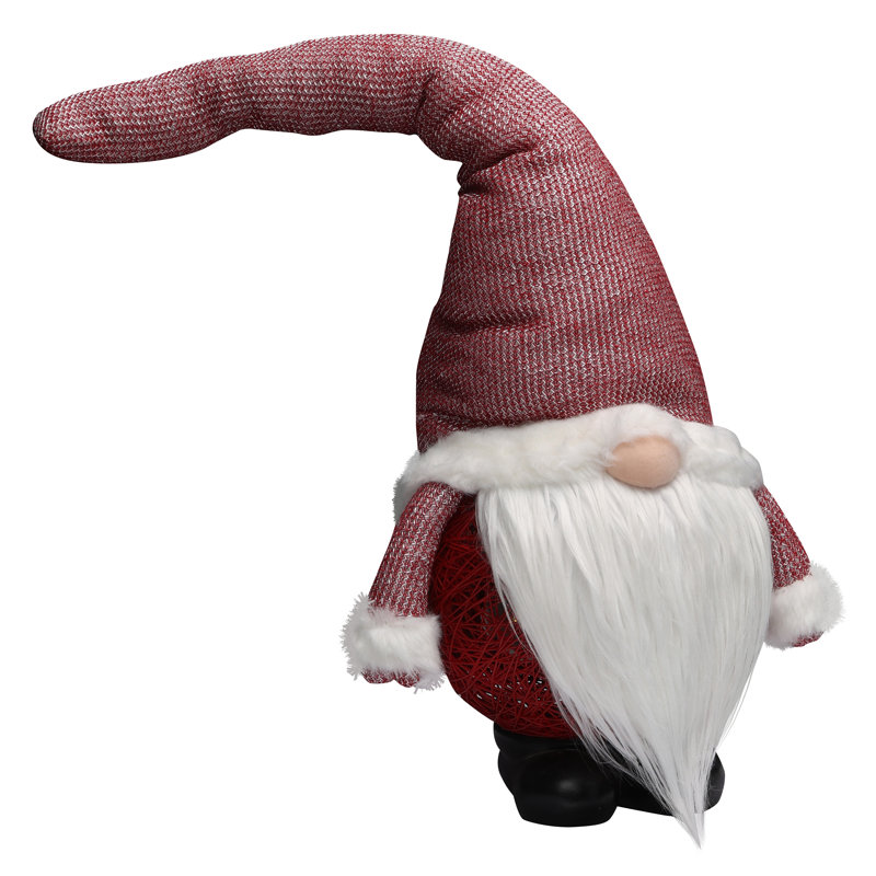 Gnome de Noël de 26 po avec lumières DEL blanc chaud et minuterie, H 29 po x l 11 po x P 9 po