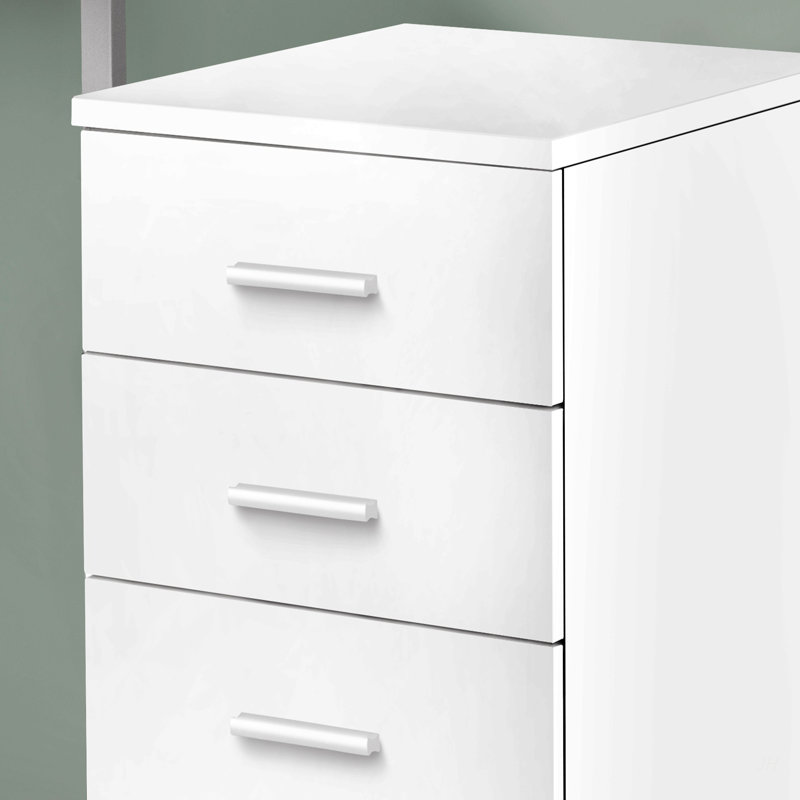 File Cabinet, Rolling Mobile, Storage Drawers, Printer Stand, Office, Work, White Laminate, Contemporary, Modern