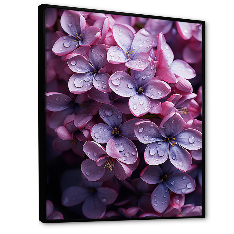 «Flowers Whispering Lilacs» sur impression sur toile, Cadre flottant noir, H 40 po x l 30 po x P 1,5 po