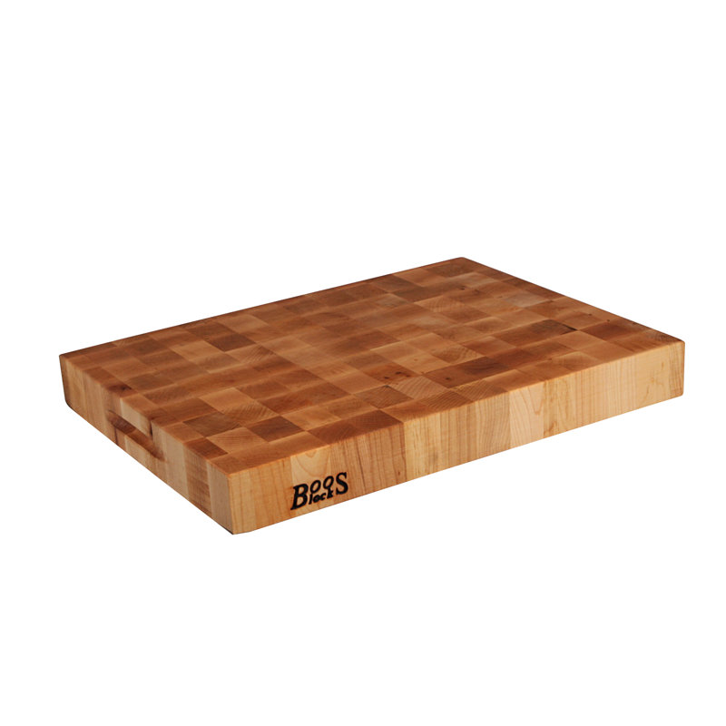 John Boos Chinese Chopping Block End Grain Reversible, Maple, 20" L x 15" W
