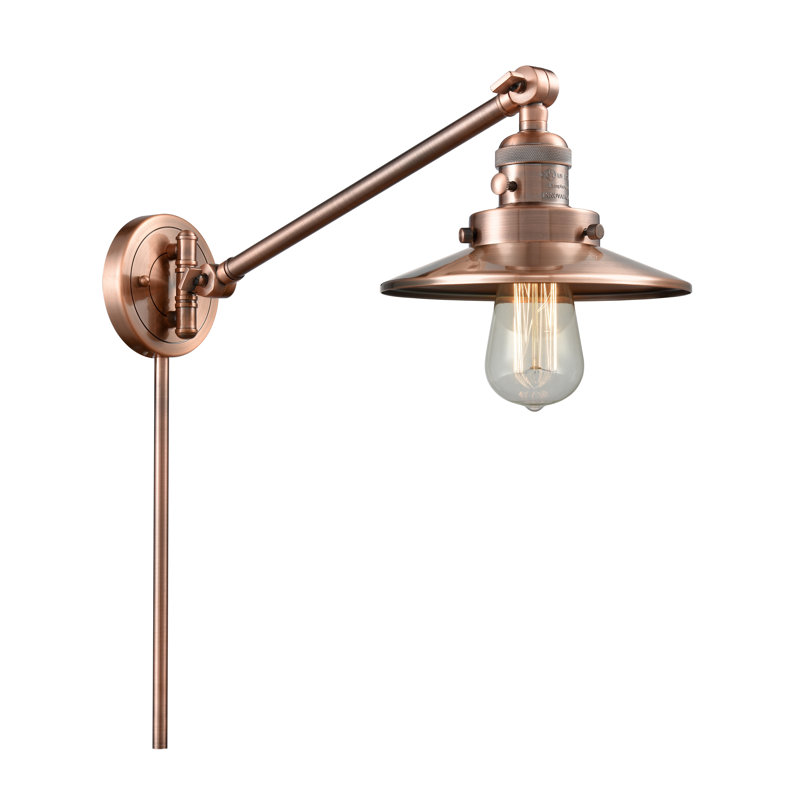 Lampe à bras pivotant à 1 lumière à intensité variable Gault, Incandescent, Cuivre antique, Cuivre antique