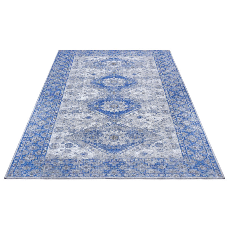 Bila Grey/Blue Rug, Rectangular 150 x 220cm