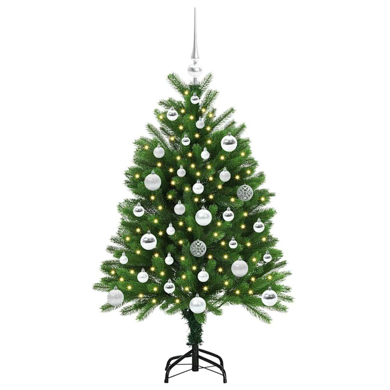 Christmas Tree with 150 LEDs with Stand 120 cm PE, Silver