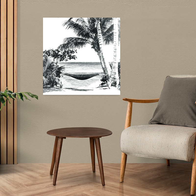 Palmier tropical au repos abstrait, art côtier, H 24 po x l 24 po