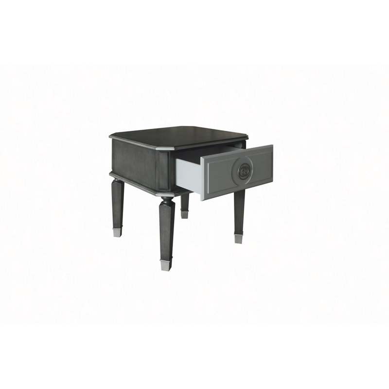 Charcoal & Light Gray Finish End Table