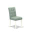 Ensemble de 2 chaises Amelius Parsons - siège rembourré en tissu de polyester vert saule et dossier capitonné - finition lin blanc, ensemble de 2-1843514481-1843514482