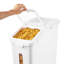 Bac à ingrédients, bac à ingrédients d'une capacité de 11,4 gallons, bac à farine sur roulettes de 280 tasses, bac à ingrédients de rangement commercial avec couvercle et cuillère à riz pour cuisine White