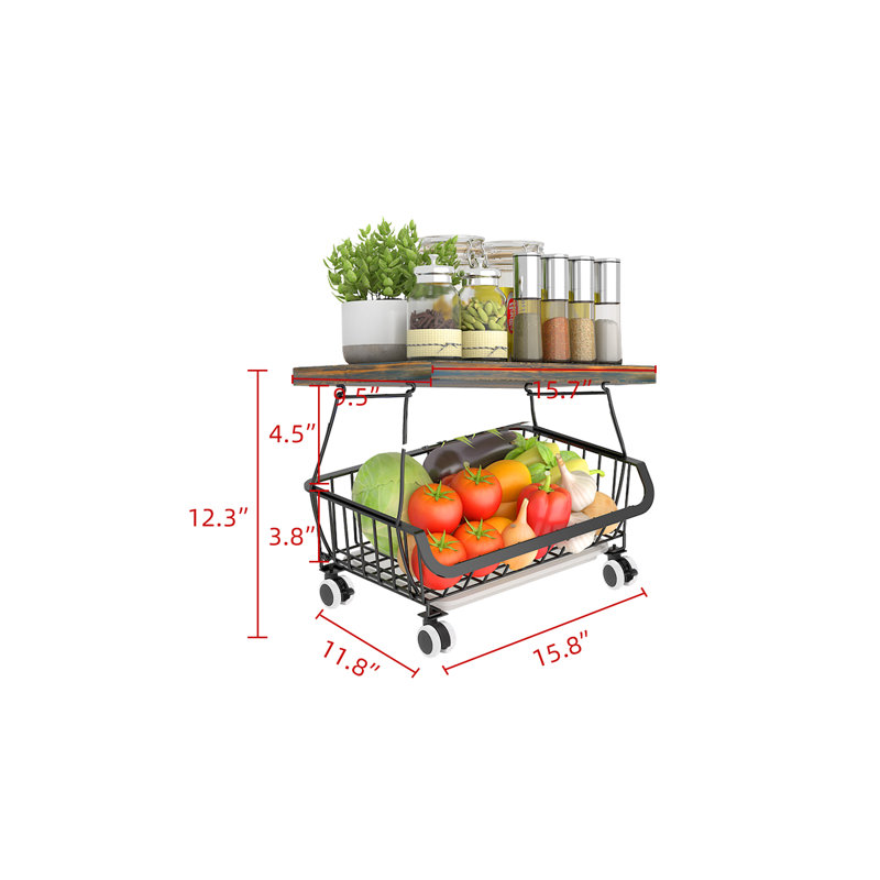 11.8'' W Stainless Steel Shelving Unit with Wheels