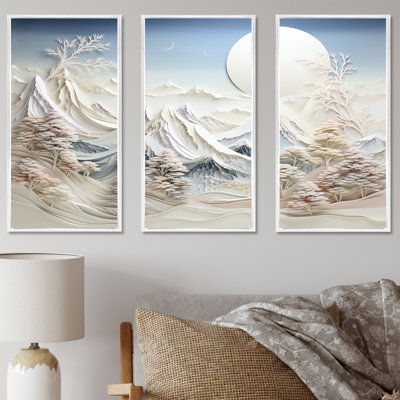 «Abstract Snowy Winter Mountains IV - Abstract Landscape», art mural