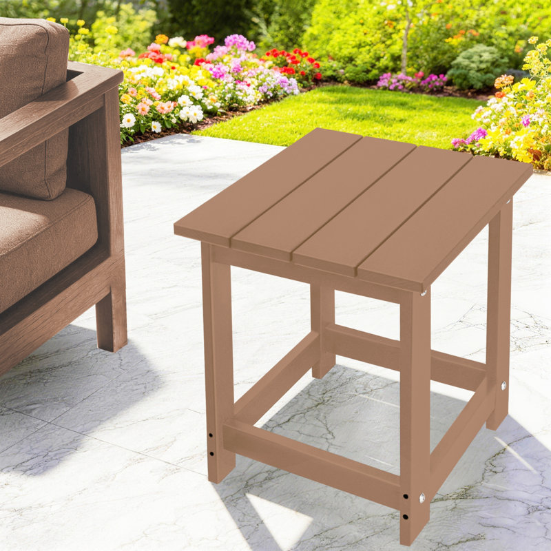 Table d'appoint extérieure Denarrius Adirondack, table de patio en PEHD facile d'entretien et résistante aux intempéries
