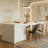 Clutter Solved — 110.2" Electric White Height-Adjustable Table With Side Cabinet