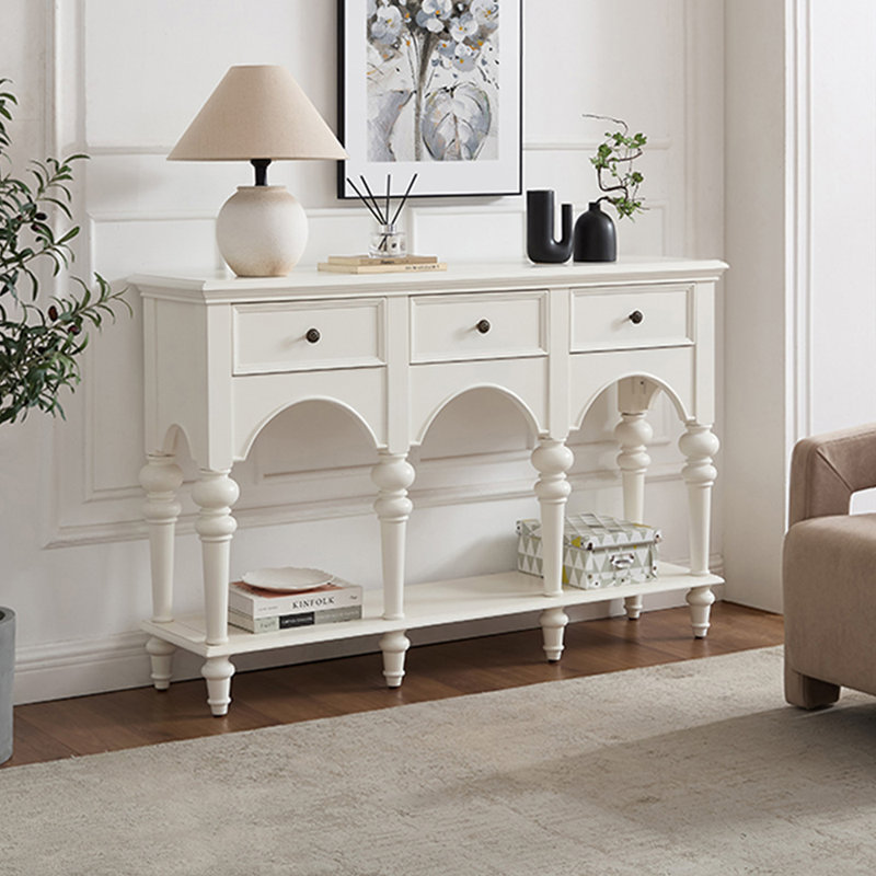Console américaine simple, H 36,2 po x l 47,2 po x P 15 po, Ivoire ivoire