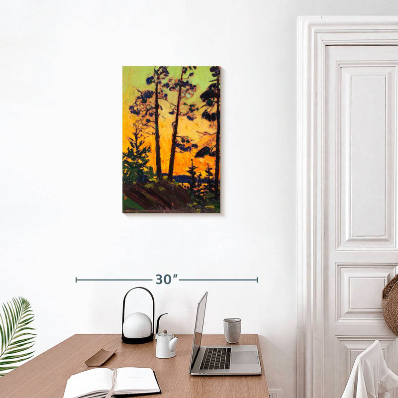 Harnek Pine Trees At Sunset, 24" H x 16" W