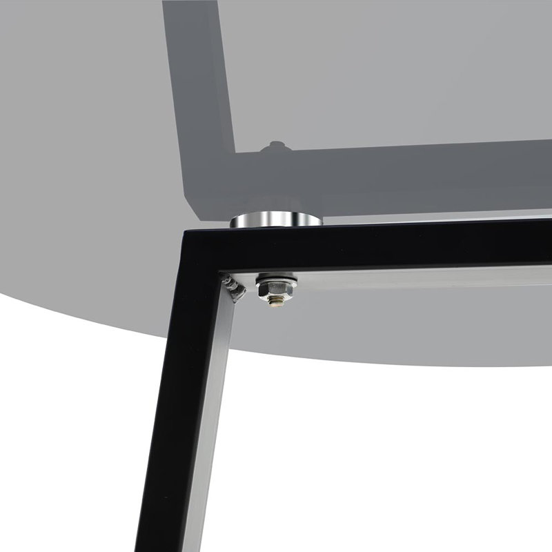 Addicyn 90Cm Metal and Glass Round Dining Table, Black