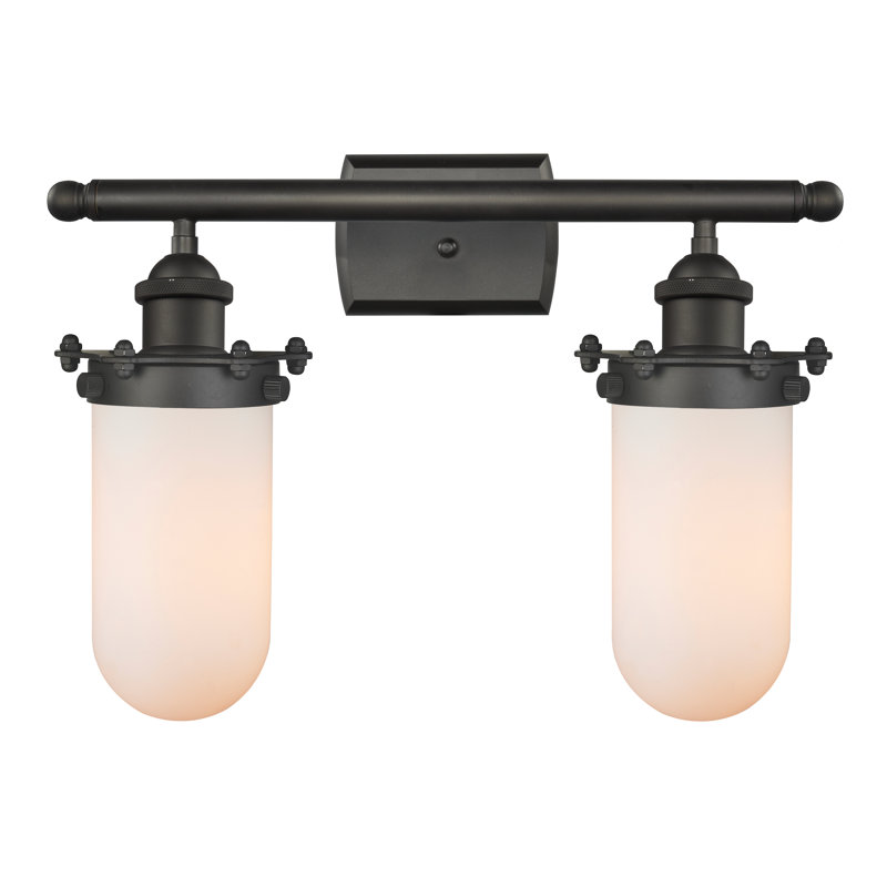 Éclairage pour meuble-lavabo 2 lumières Farview, Blanc mat, DEL, Noir mat