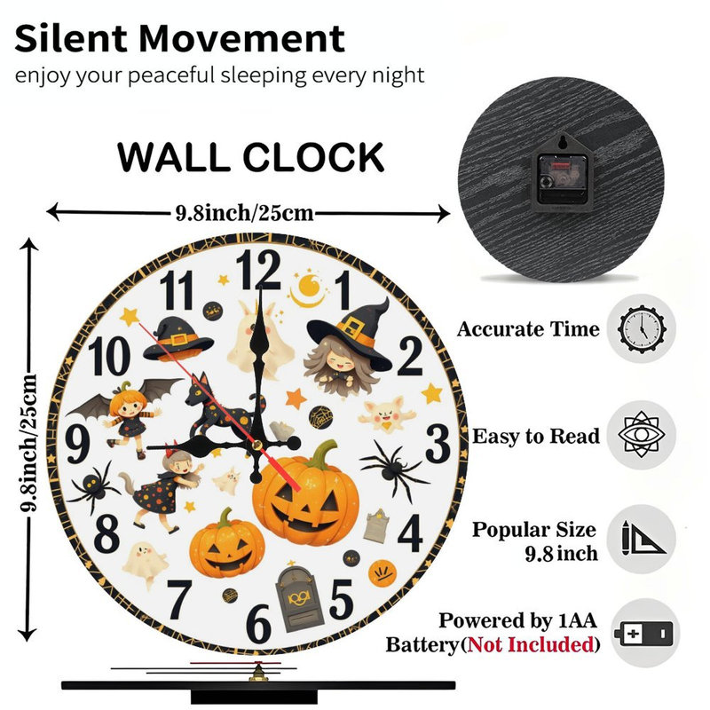 Horloge d'Halloween avec des fantômes mignons