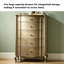 Commode 5 tiroirs en bois massif taupe antique