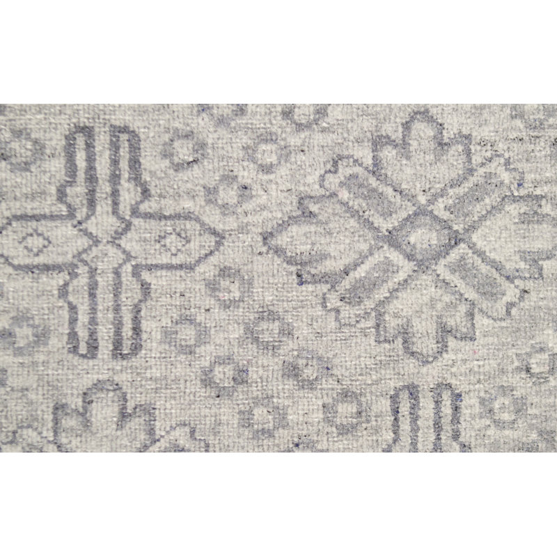 Geometric Area Rug in Silver