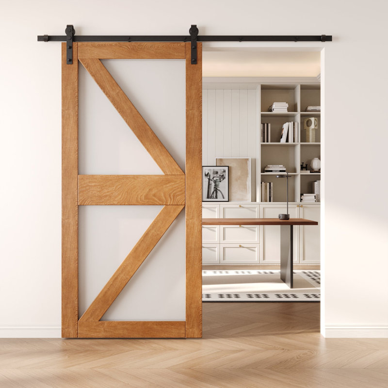 Porte de grange coulissante en bois massif non assemblé 50 x 84, 50" x 84"