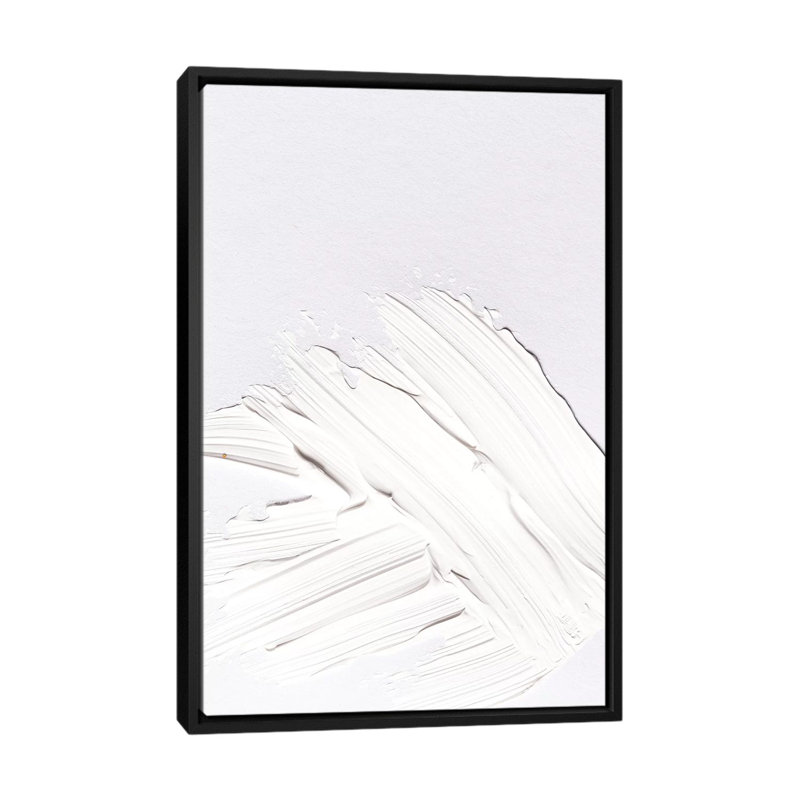 «Minimal White», impression sur toile, H 26 po x l 18 po x P 1,5 po, Toile avec cadre noir, Pas de tapis