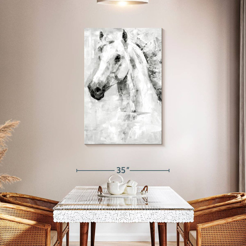 Cheval gris Brampt, H 45 po x l 30 po